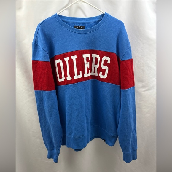 Houston Oilers ‘47 Brand Pullover Sweatshirt Blue Red Men’s 2XL XXL EUC - Picture 2 of 8